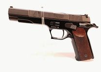 Pardini GT 45 - pożądany pistolet sportowy z lufą 5", osłoną na dłoń, regulowanym spustem