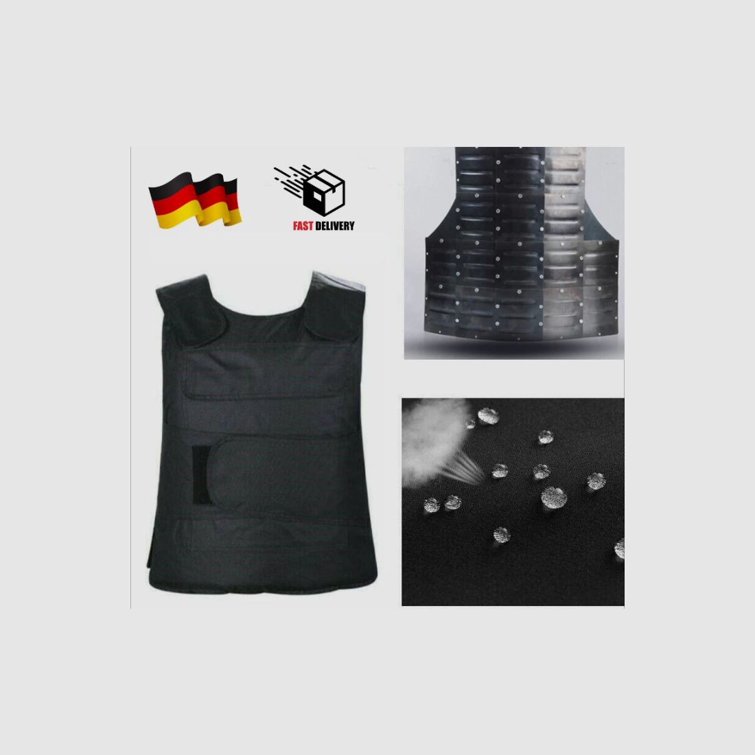 Sicherheitsweste Sicherheitsdienst hieb stichfest Stichschutzweste Security Guard Anti-Stab Taktische Weste Schutzweste Manganstahl 