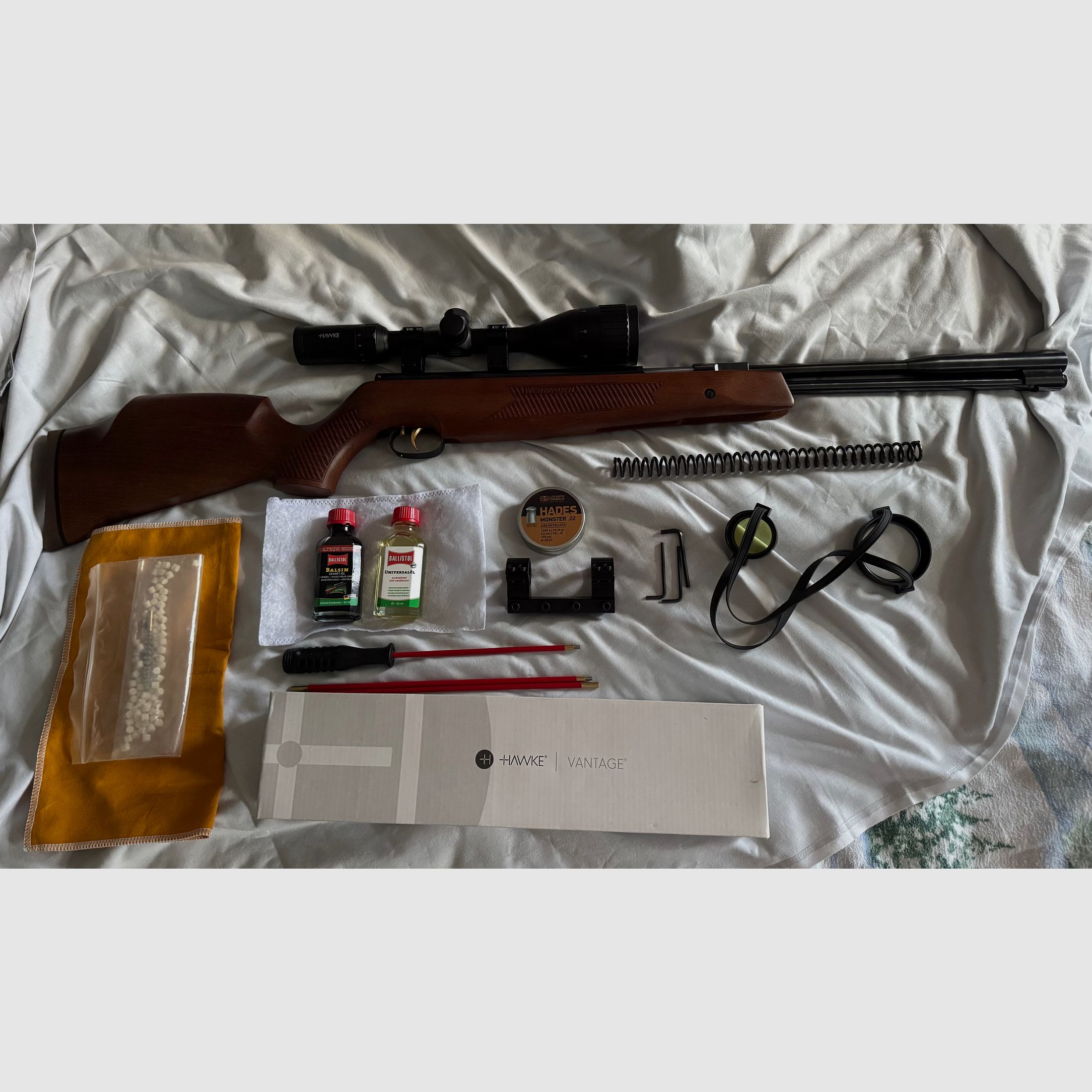 HW 97 5,5 + HAWKE Zielfernrohr + Export Feder + Zubehör Neu !