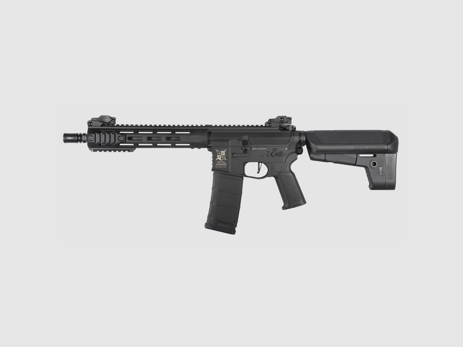 M4 AR15 M-LOK 10 Zoll CHARLIE Schwarz S-AEG Airsoft Gewehr Frei ab 18 Jahren | Delta Armory