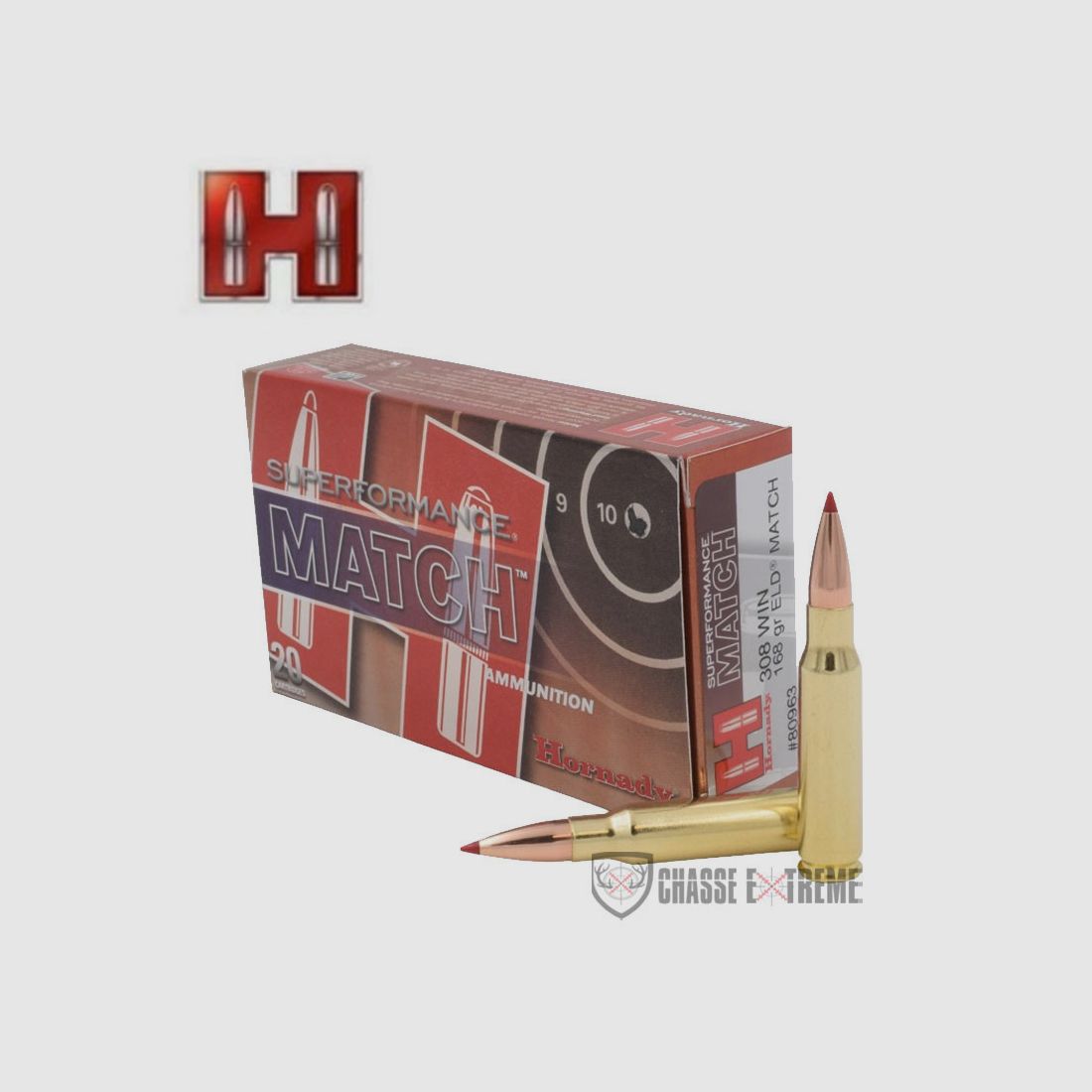 20 cartridges HORNADY Superformance Match .308 Win 168 Gr Eld, image 2 of 2