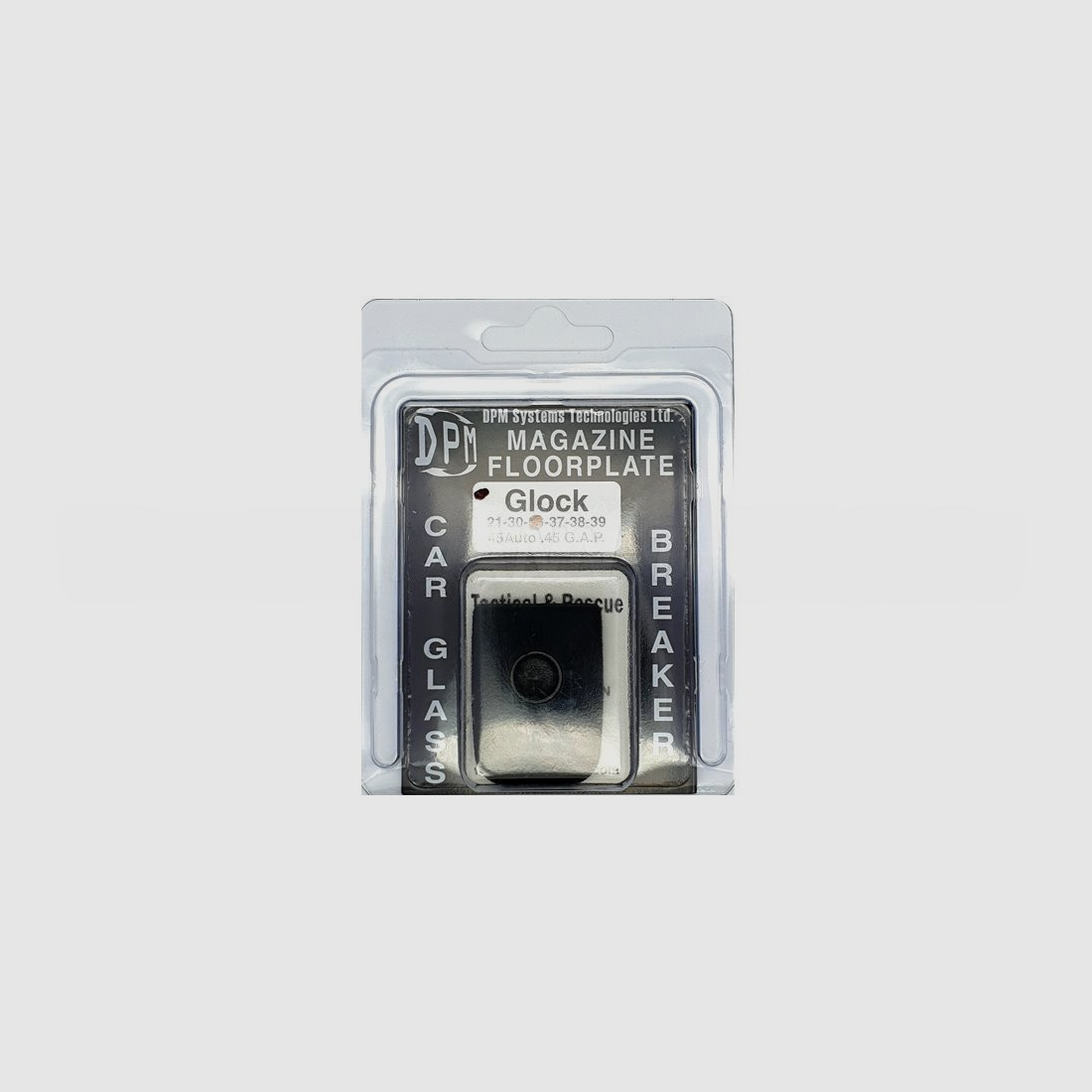 DPM MFPB-GL/2 magazine floor plate with glass breaker for GLOCK 21/30/37/38/39 Caliber .45 Auto/.45 G.A.P. Black, image 3 of 3