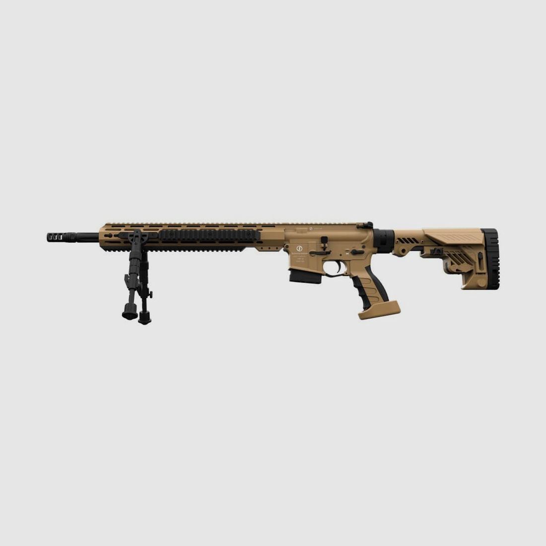 SCHMEISSER Selbstladebüchse Mod. AR15 DMR 18'' RAL8000 .223Rem Freischwinger