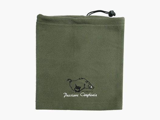 Fleece-Schal mit Passione Cinghiale Druck, schwarzer Rand