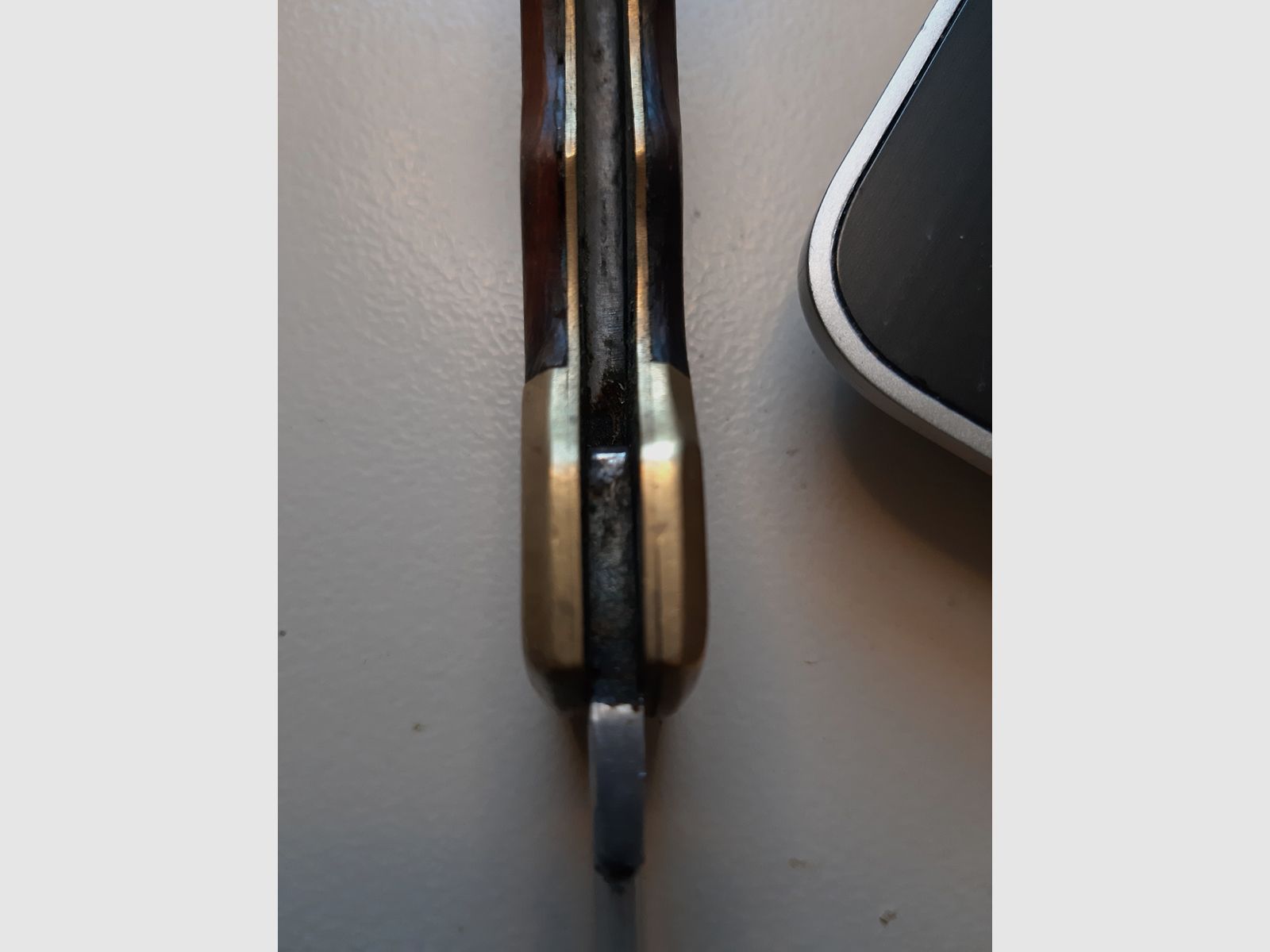 40 ans jeune Herberts JAGDMESSER couteau pliant - CJH 207713 Mécanique TOP + 1, affûtage 4-, Optique (sale)