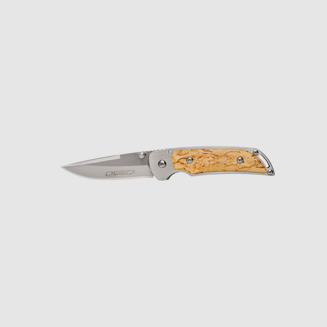 Einhandmesser Martiini MFK2 Stahl 420JS KlingenlĂ¤nge 8,2 cm Maserbirke Schalen (P18)