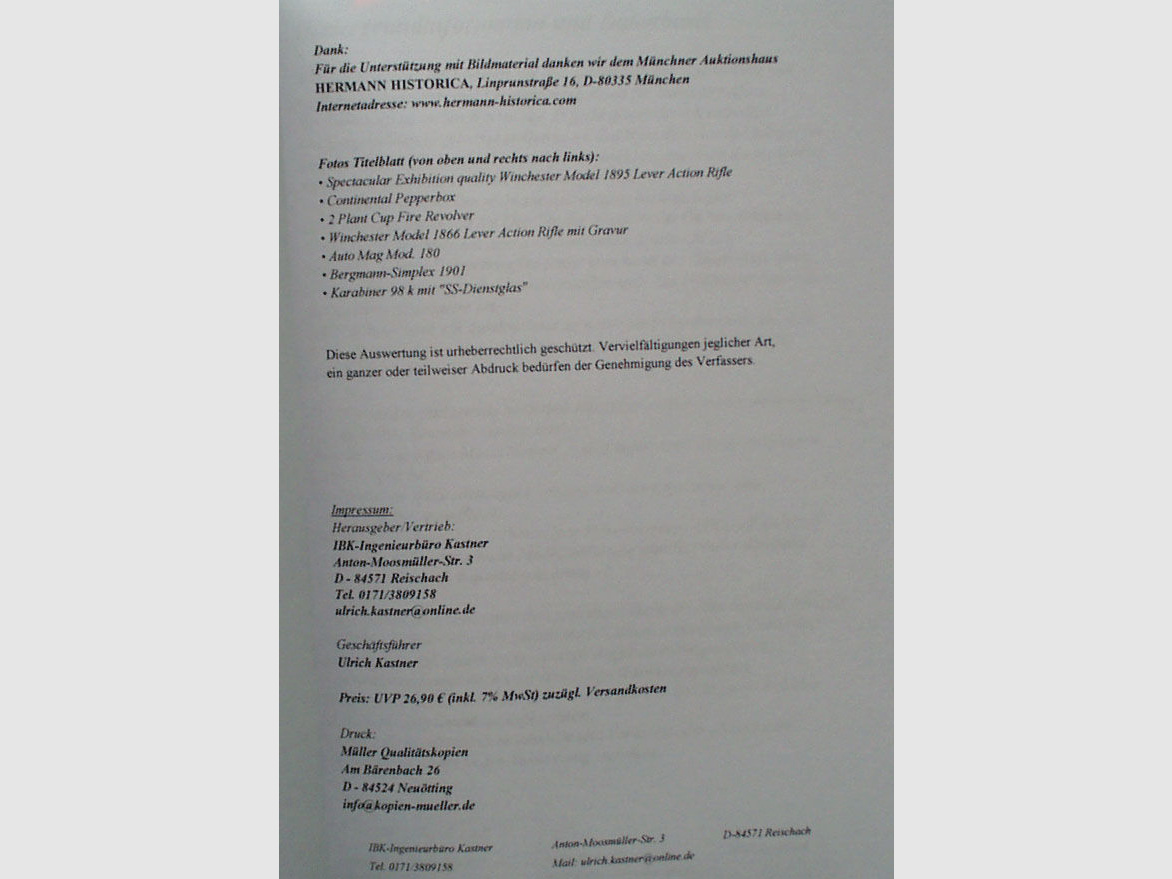 Buch Marktspiegel Sammlerwaffen 2005