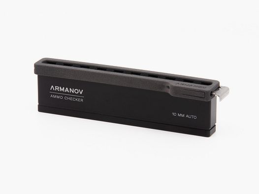 ARMANOV ​​​​​Sprawdzacz amunicji 10 Rnd z pokrywą do szybkiego transferu i sprawdzaczem OAL - 10mm Auto