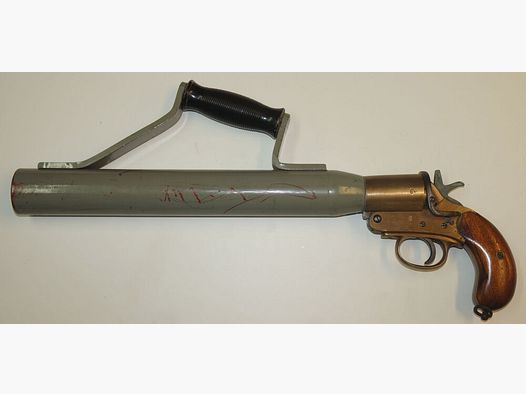 Schermuly Limited Rettungsleinenpistole, Schermuly Pistol Rocket Apparatus (SPRA), mit Trage- bzw. Haltegriff