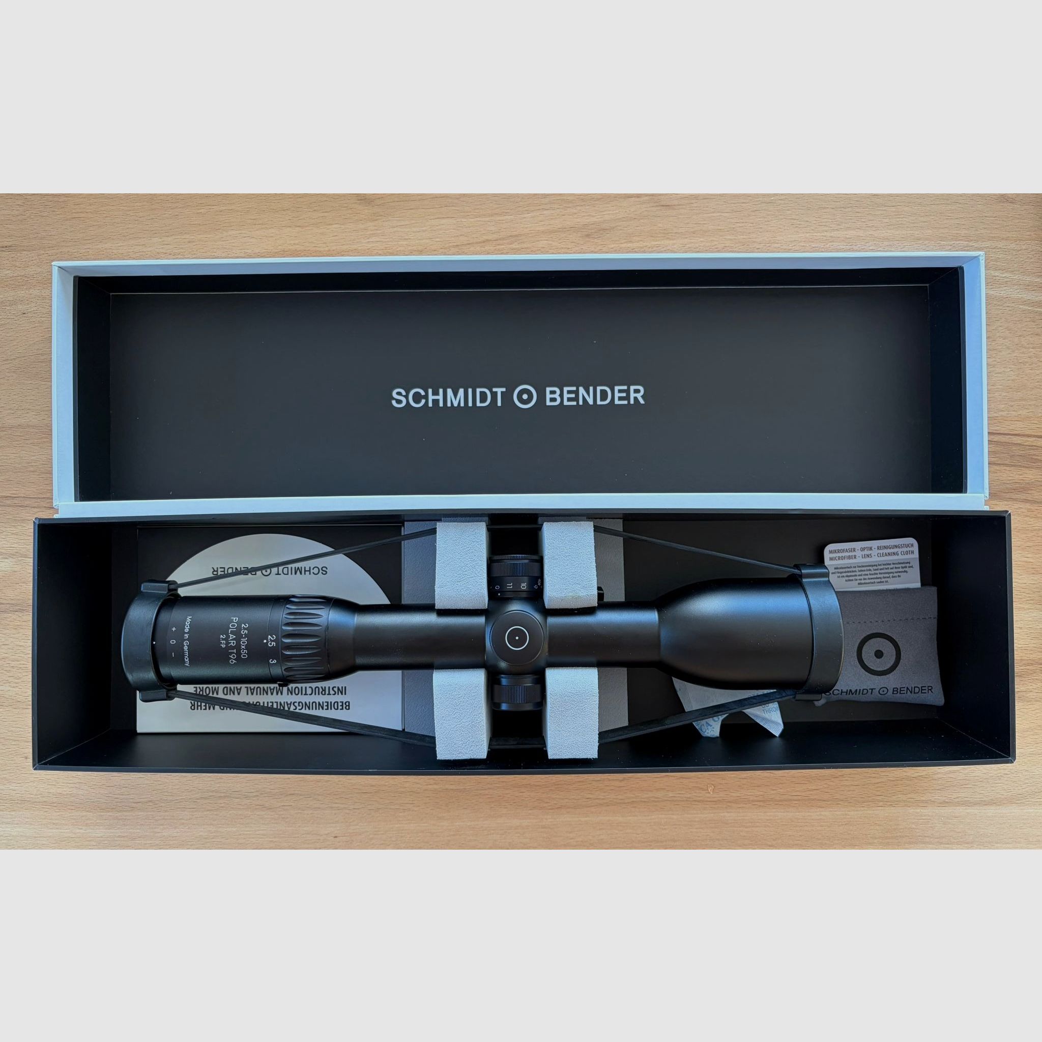 Schmidt & Bender Zielfernrohr 2.5-10x50 Polar T96 mit Schiene