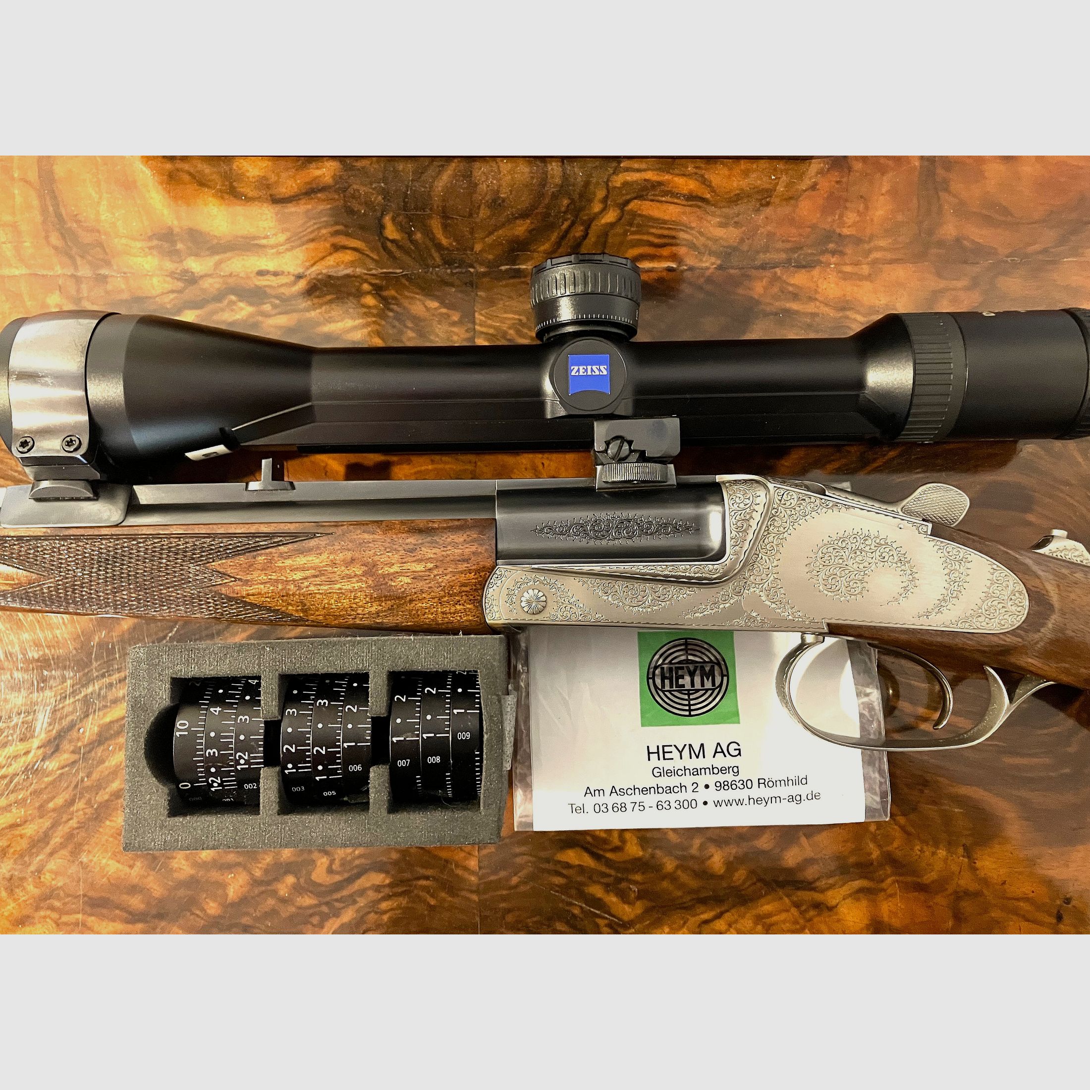 Heym 44 Kipplaufbüchse en 7x65R incluant lunette de visée Zeiss 5-15x42