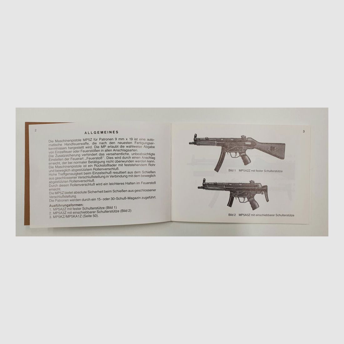 Heckler & Koch Manual Heckler und Koch ZOLL HK MP5Z MP5KZ MP5KA1Z MP5SDZ, immagine 3 di 9