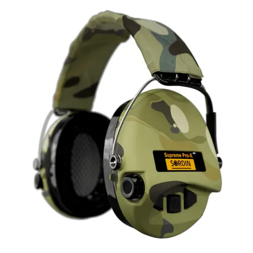 Protection auditive active Sordin Supreme PRO X LED avec serre-tête Camo, coquilles Multicam, coussinets en gel - SOR75302-X-08-S, image 5 sur 5