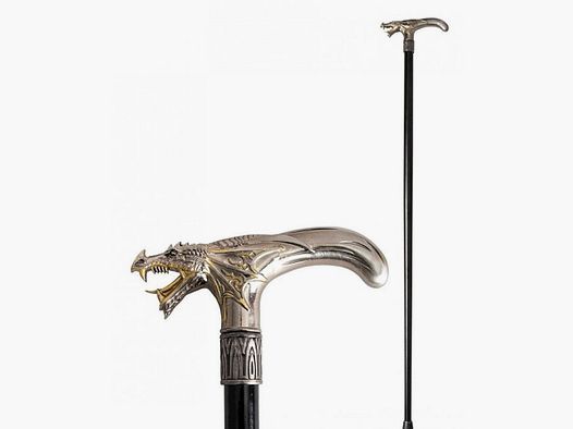 Walking stick with dragon head handle
