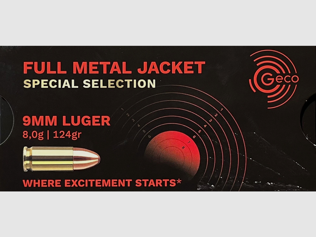 Geco SPECIAL SELECTION 9mm luger FMJ 124grs - 1000 Schuss