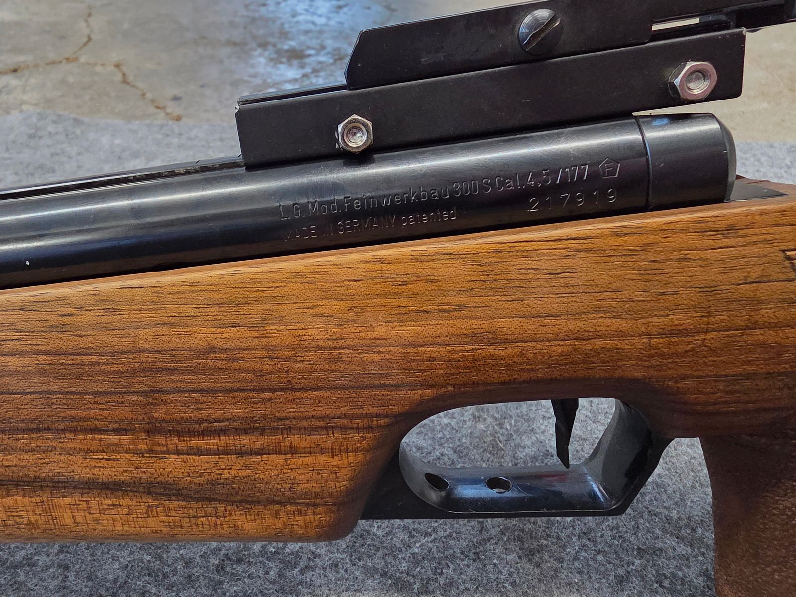 Seitenspanner Feinwerkbau FWB Mod. 300s Luftgewehr Match Gewehr mit Diopter Visier Erhöhung