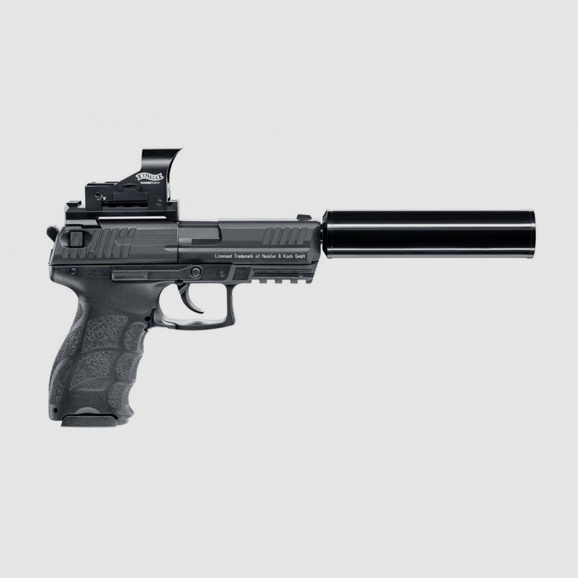 Umarex Heckler & Koch P30 Kit CO2 Luftpistole 4,5mm Diabolo + Schalldämpfer + 2 BB-Magazine + 5 Trommelmagazine + 500 Kugeln - NEU