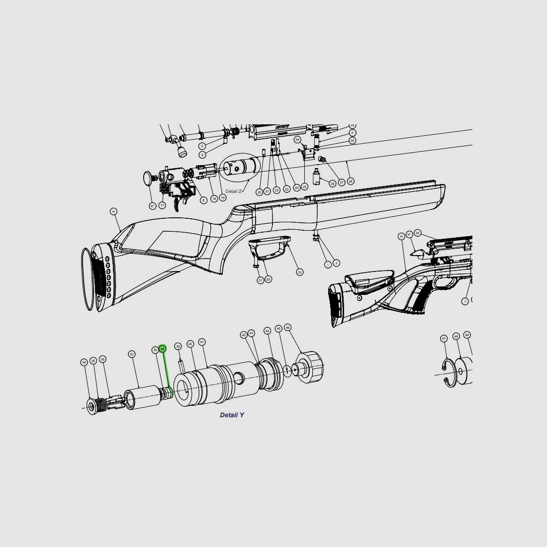 Luftfilter fĂĽr Pressluftgewehr Gamo Coyote, Ersatzteil