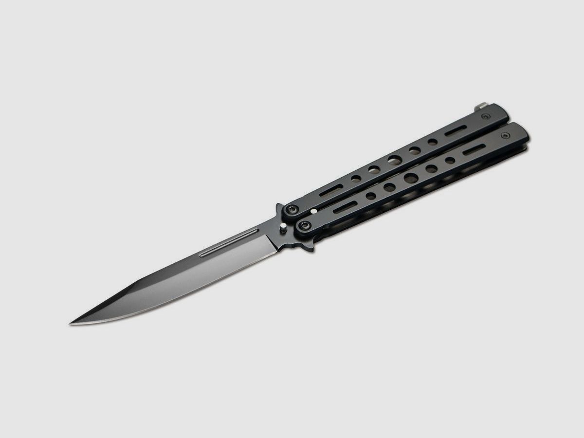 Böker Magnum Balisong All Black Taschenmesser, Bild 2 von 4