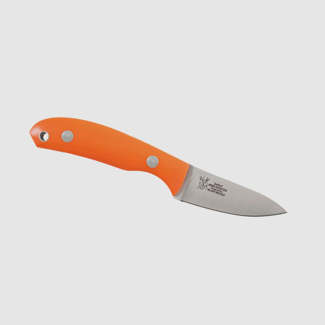 Casström Safari Mini Hunter, Pomarańczowy G10, Skórzana pochwa