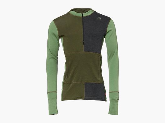 aclima Aclima Hoodie WarmWool Sweater Zip olive night dill melange
