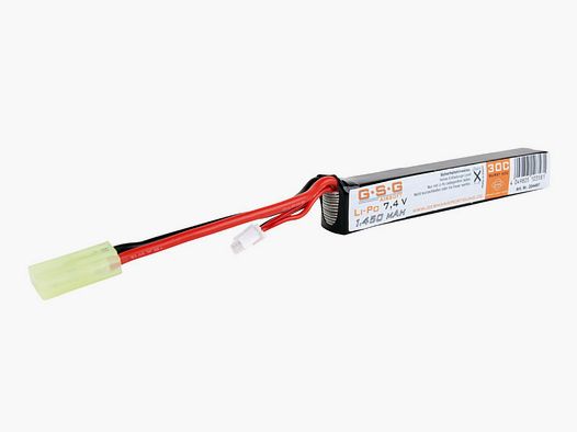 GSG Lithium-Polymer-Akku fĂĽr AEG Softairgewehre, Li-Po 7,4 V, 30C Stick,1450 mAh