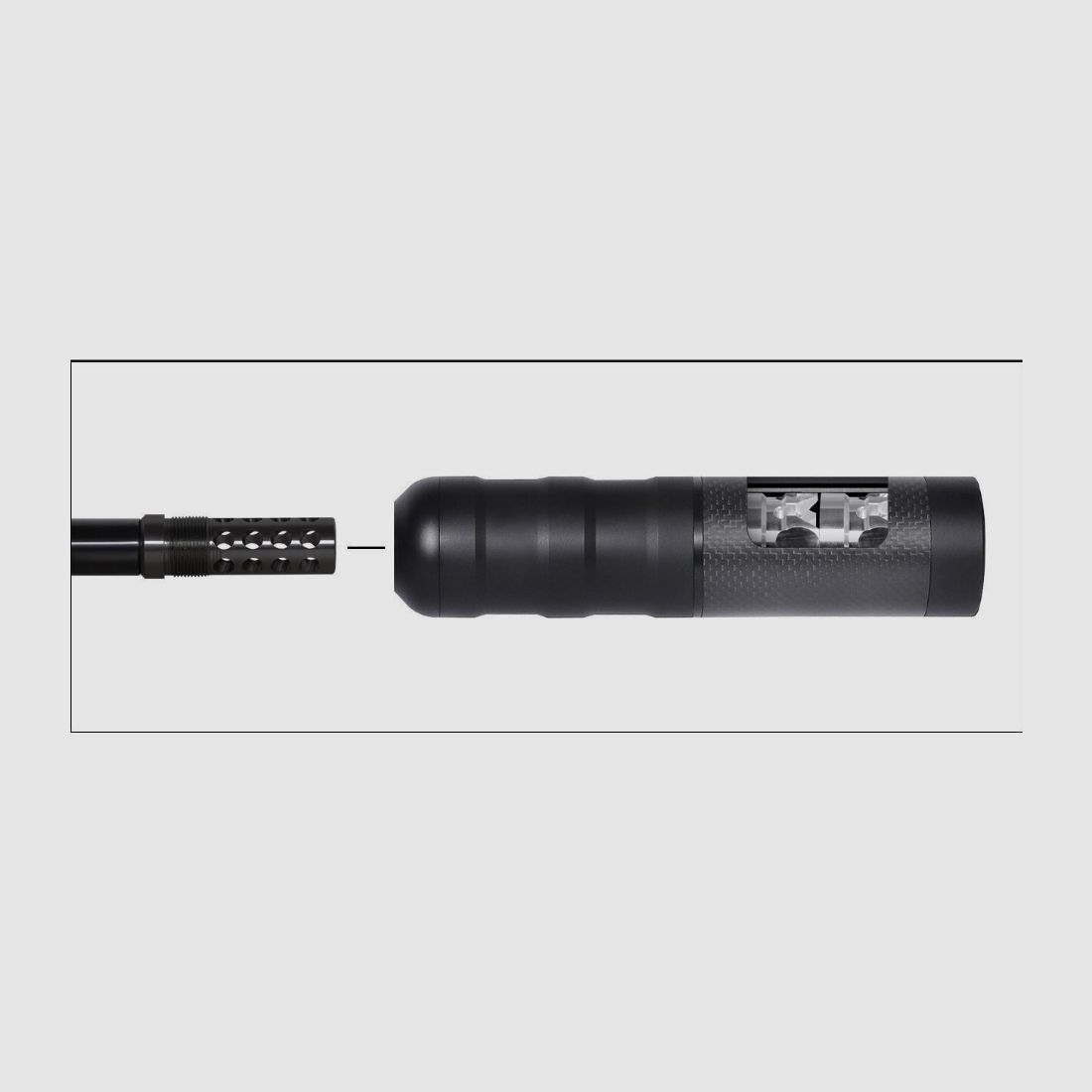 VOERE overbarrel hunting suppressor 6.5 mm – like new
