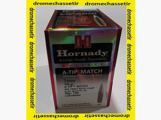CAJA DE 100 BALAS HORNADY A-TIP MATCH 7MM/284 166GR ref 2836