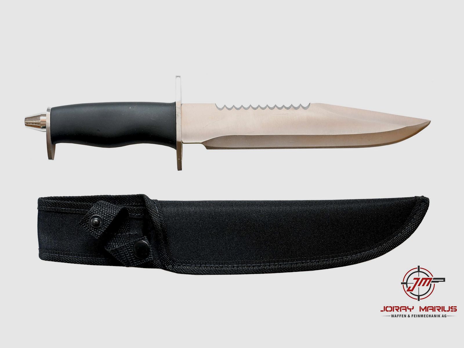 Messer mit Sägezahnung und Scheide