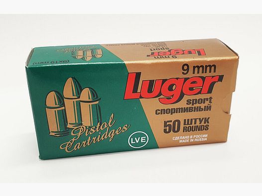 JSC "NOVOSIBIRSK CARTRIDGE PLANT" & LVE "LOW-VOLTAGE EQUIPMENT CO" Munition JSC 9mm Luger FMJ 115grs Sport-/ Trainingsmunition "extra Soft" 50