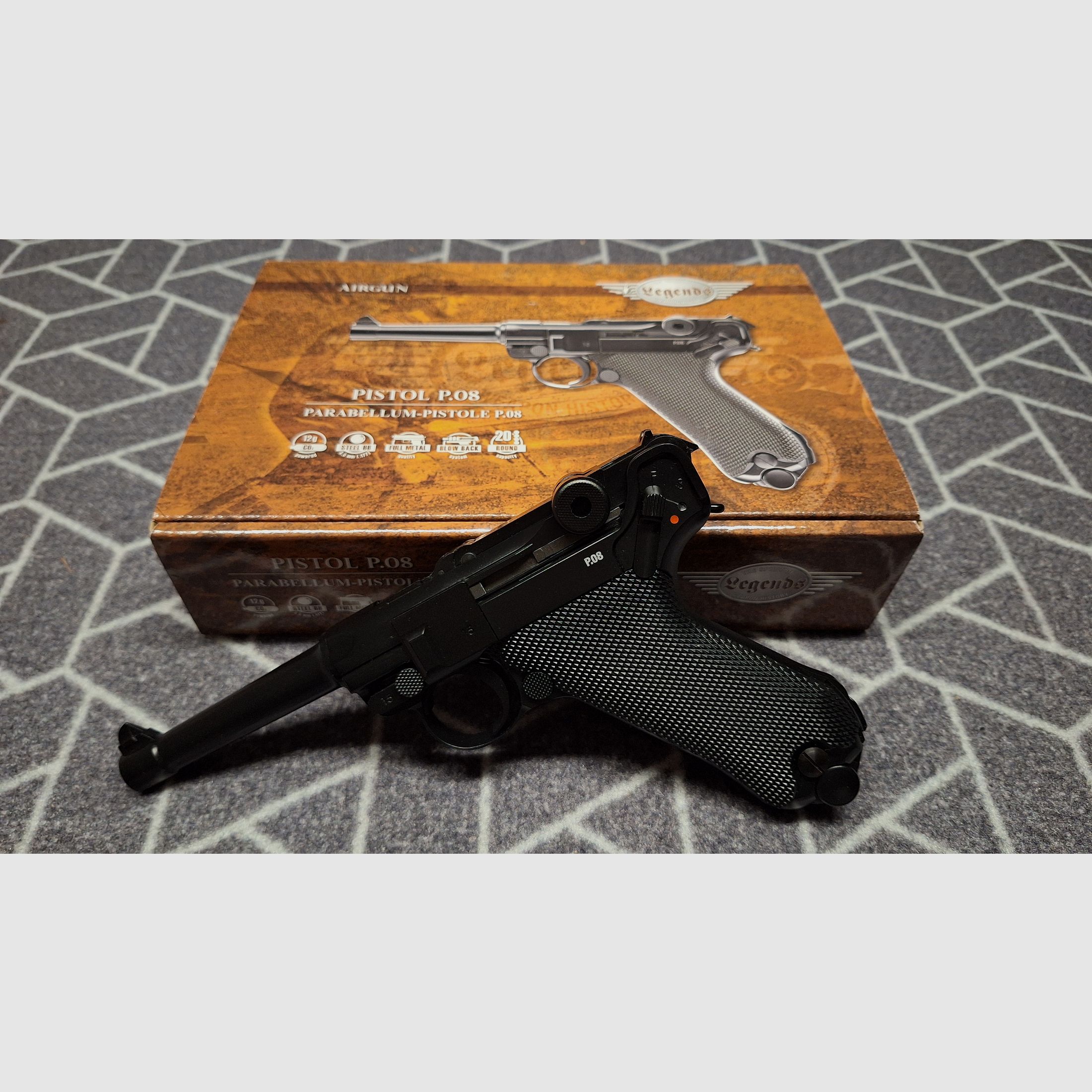 Legends Pistol P08 - 4.5 mm Co2 metal version blowback - NEW!