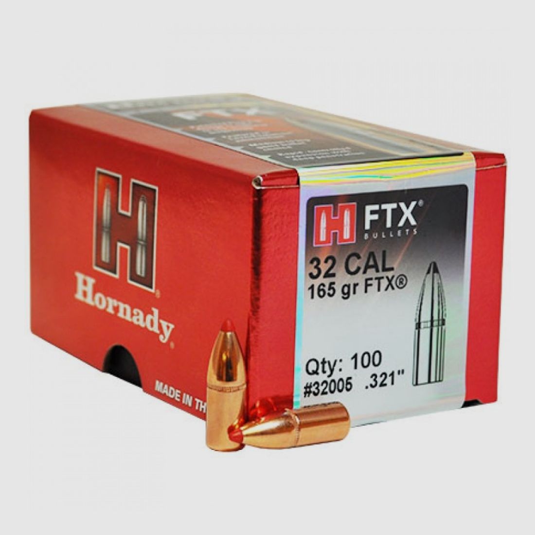 .321 Projectiles Hornady FTX 165 gr VE100