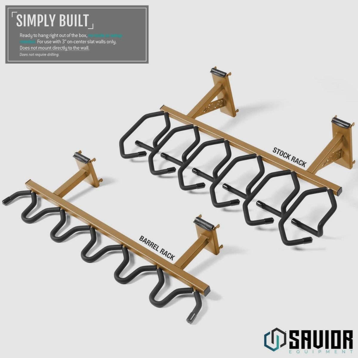 Savior – Soporte de pared para armas largas – Wall Rack System Rifle – Tan (RAL 8000) – WRS-ACC-RF6-TN, imagen 6 de 6
