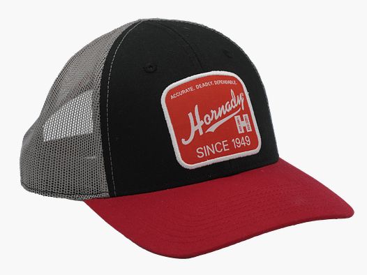 Hornady Schildmütze Retro Tri-Color Schwarz Grau Rot "Since 1949"