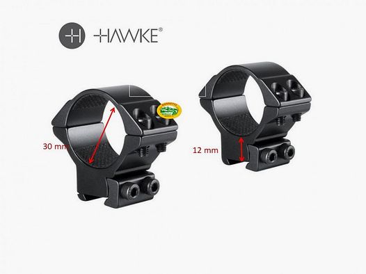 HAWKE Pierścienie szynowe 11 - 30 mm średnie - 22107