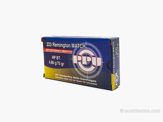 PPU .223 Rem. 75grs/4,86g HPBT MATCH