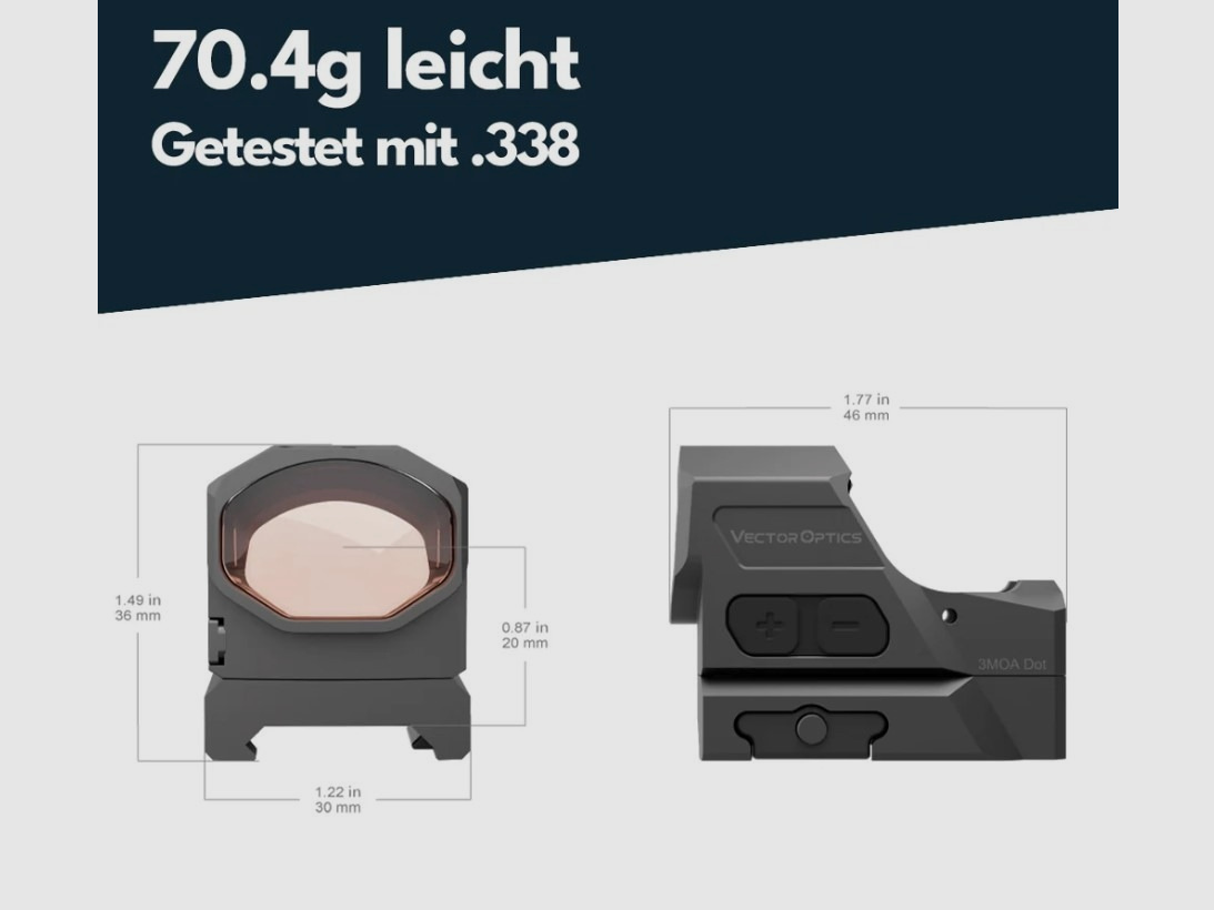 Vector Optics Frenzy Plus 1x19x28 Enclosed GenII SCRD-75 Red Dot Visier Rotpunktvisier Reflex Sight