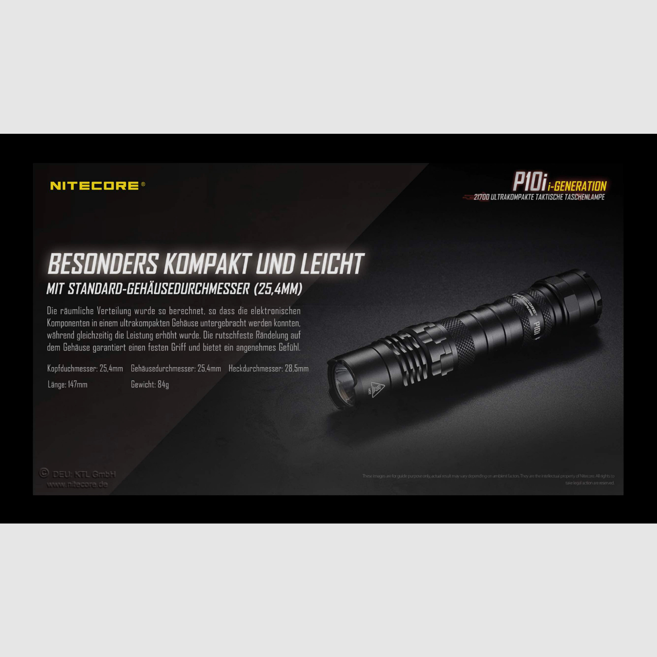 Nitecore P10i taktische LED Taschenlampe 1800 Lumen
