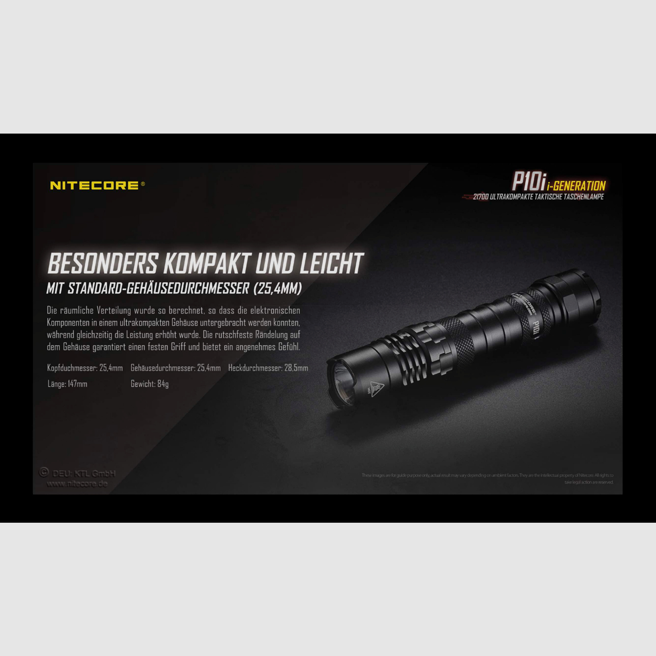 Nitecore P10i taktische LED Taschenlampe 1800 Lumen