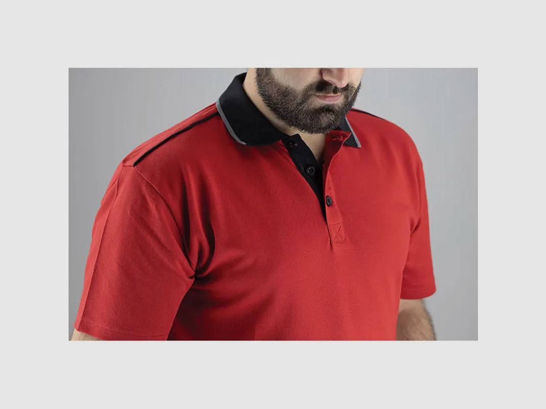 Men's Polo LMA® Red - Short Sleeves Shirt Collar - Cotton Polyester, image 4 of 8