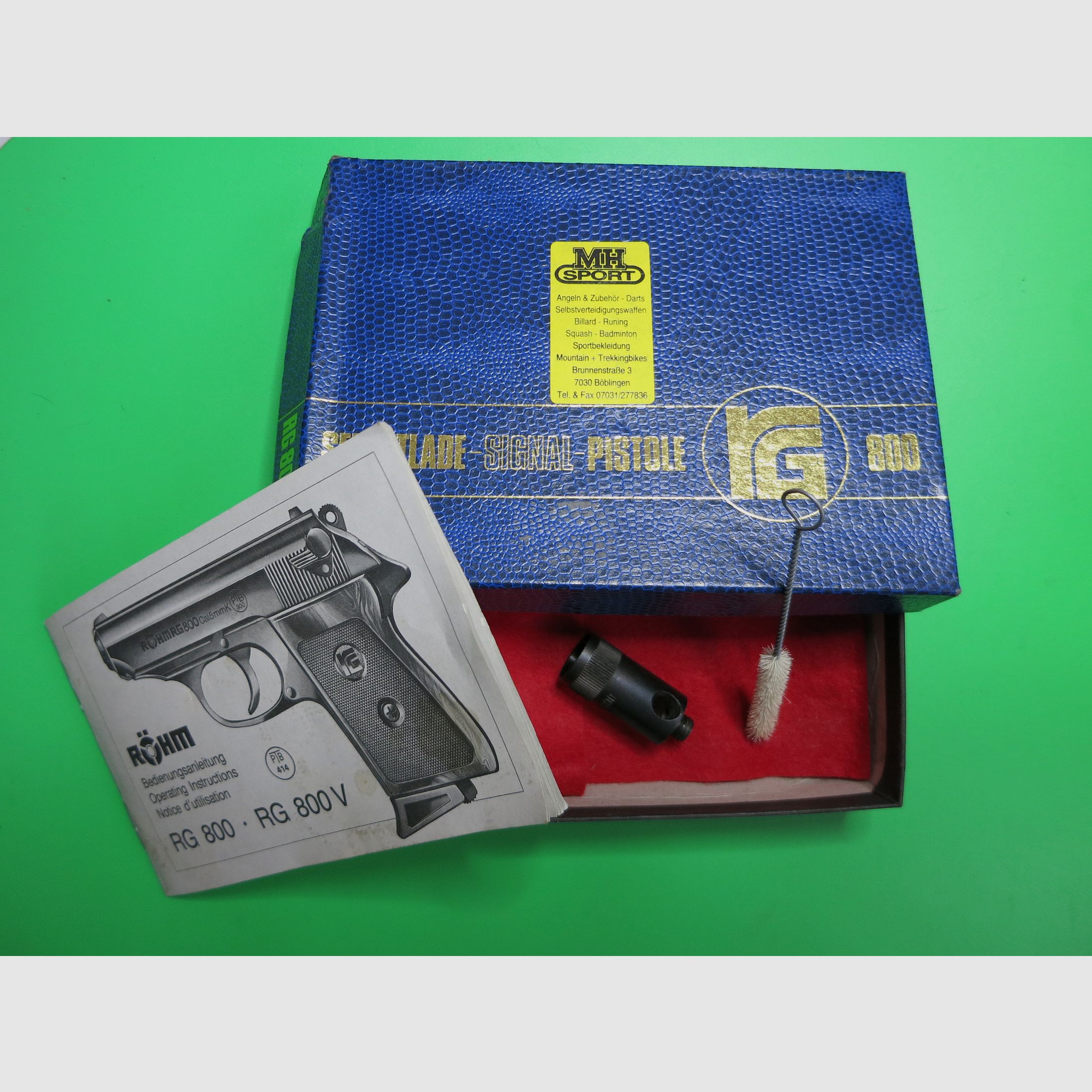 Röhm RG 800 auch Luger 88, Gas- Signalpistole, 8 mm P.A.K., wie PPK (James Bond 007), PTB    #51