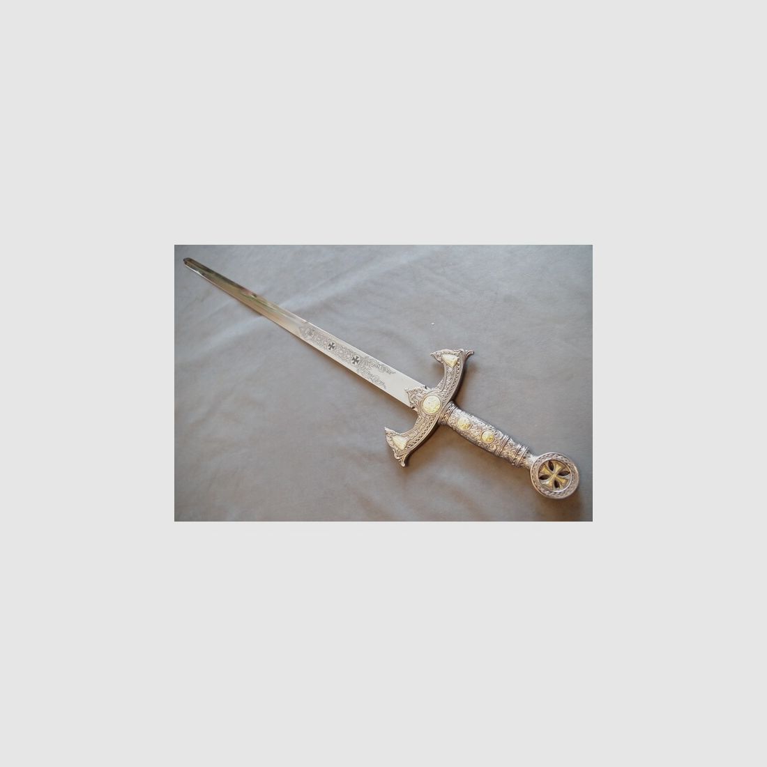 Templer Langschwert , ca 118 cm , mit Stahlklinge Bihänder Schwert Muster