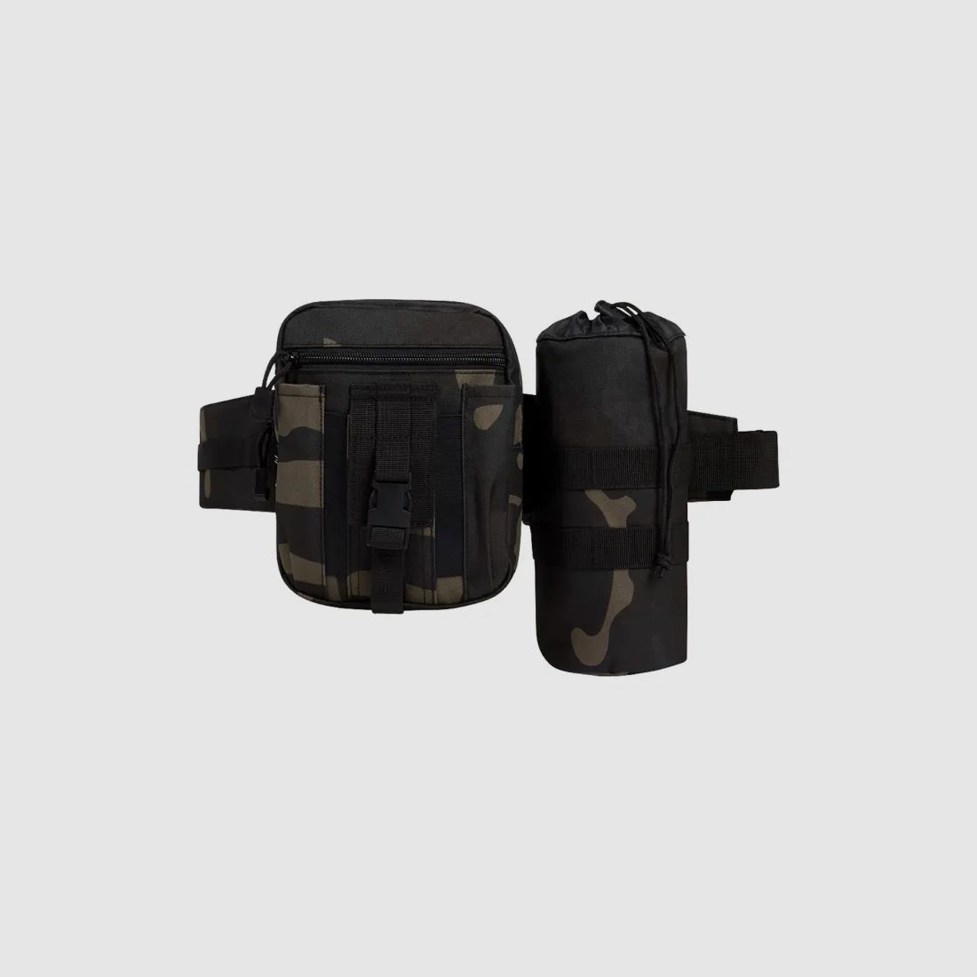 Brandit Taillengürtel "Allround" mit Tasche + Flaschenhalter - Dark Camouflage