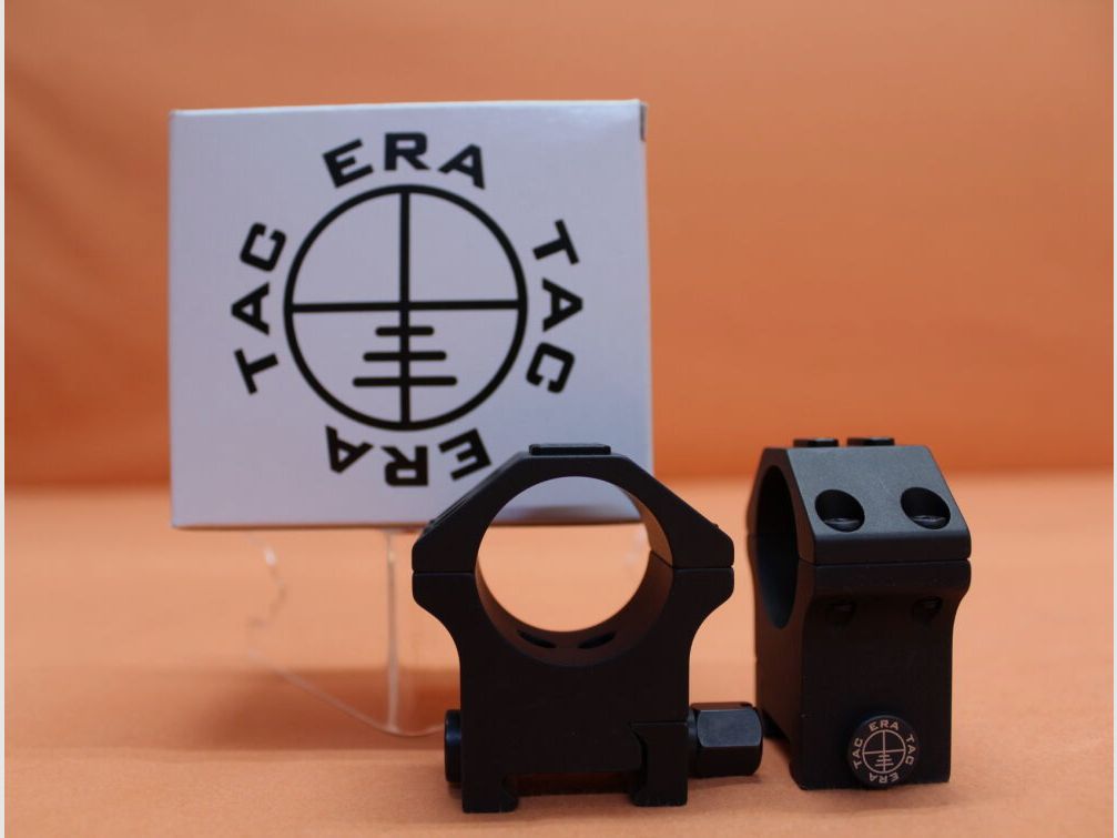 Anillas de montaje Recknagel Era-Tac 30mm (T5003-0017) con tuerca, aluminio negro, altura=17mm para perfil Picatinny
