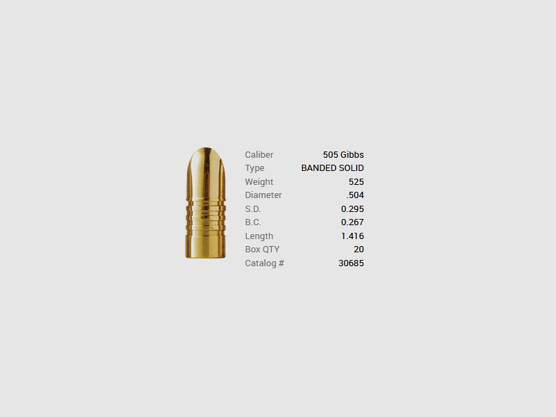 Barnes Geschoss .504 / 12,80mm 525GR Banded Solid 20 Stück