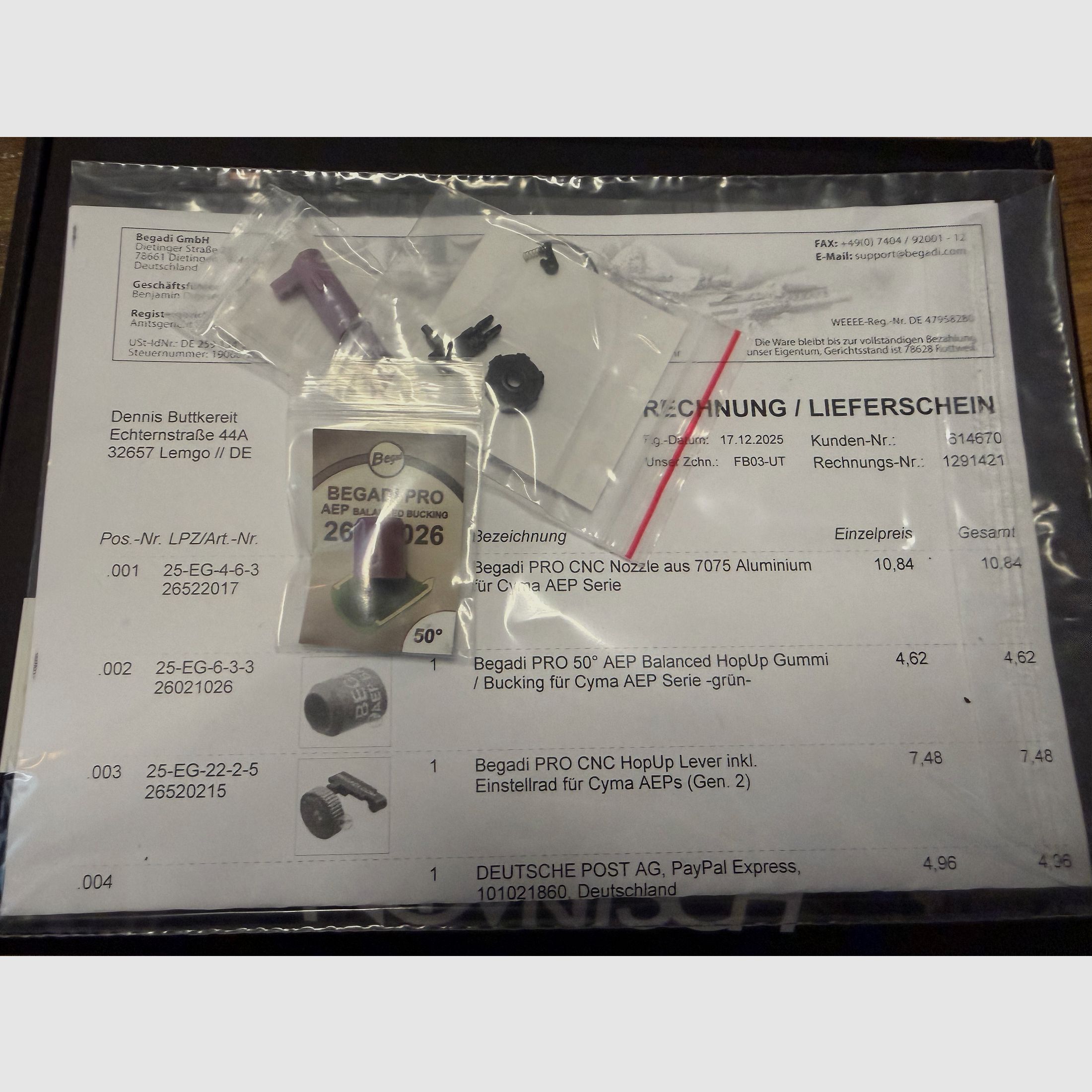 Novritsch SSE18 AEP Pistole mit Begadi Hop up und Zubehör