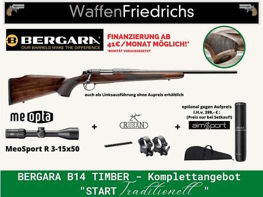 Bergara B14 Timber Komplettangebot "START Traditionell" | Jungjäger - Waffen Friedrichs