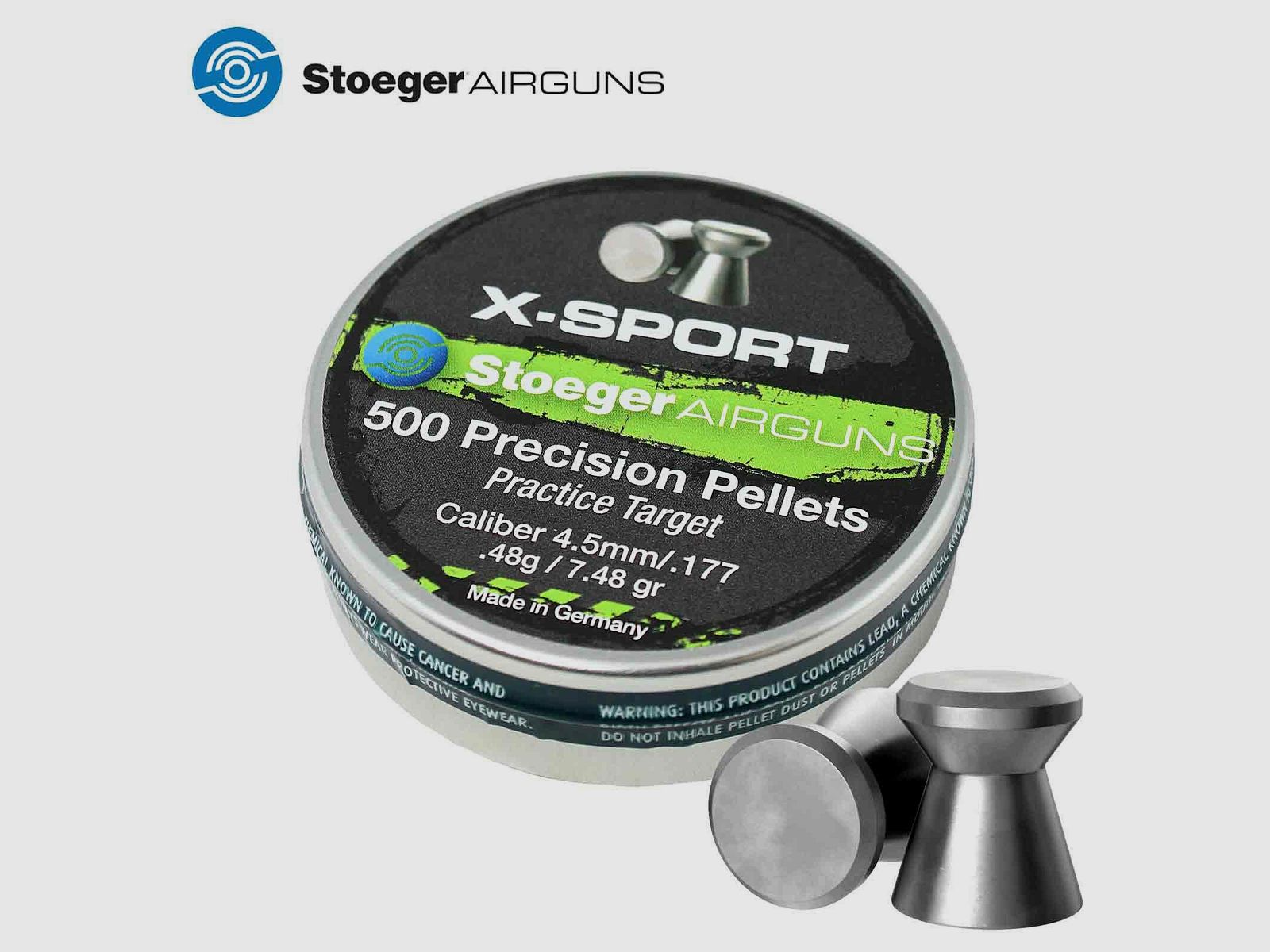 BALAS cal. 4,5 H & N X-SPORTSTOEGER X- SPORT Bala de Precisión 4,5mm Objetivo de Práctica 0,48g - 7,48gr