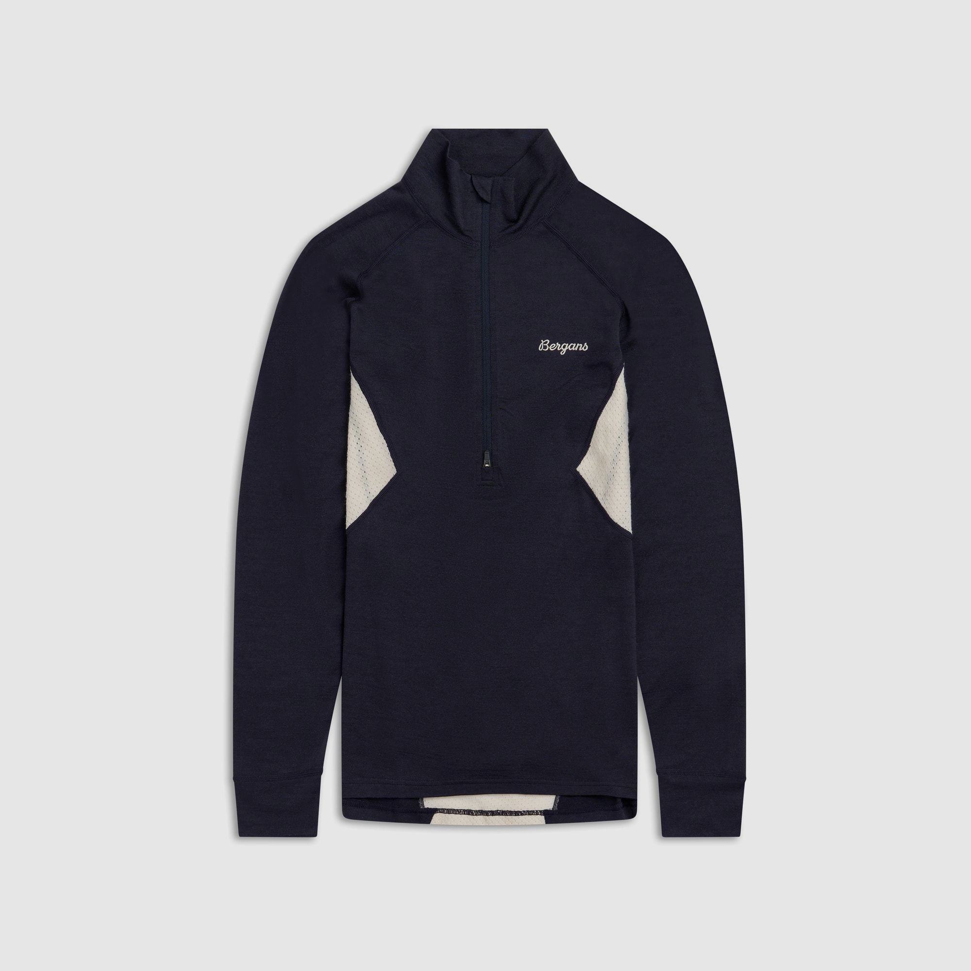Bergans Inner:Pure Merino Half-Zip Thermoshirt Donna Blu Scuro/Crema XL