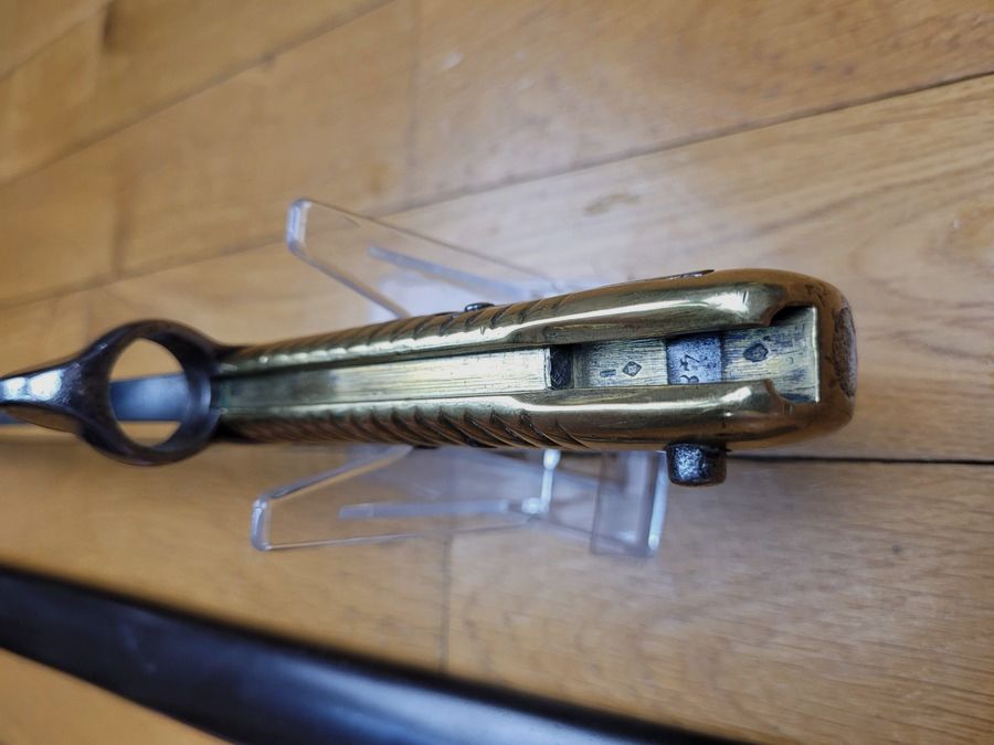 Sehr schöner und seltener Säbelbayonett Modell 1842 – Frühes Exemplar – seltener Durchmesser der Hülse 21,3mm – Artilleriemusketon 1829 (oder Saint-Cyr?) – Sehr guter Zustand, Bild 16 von 17